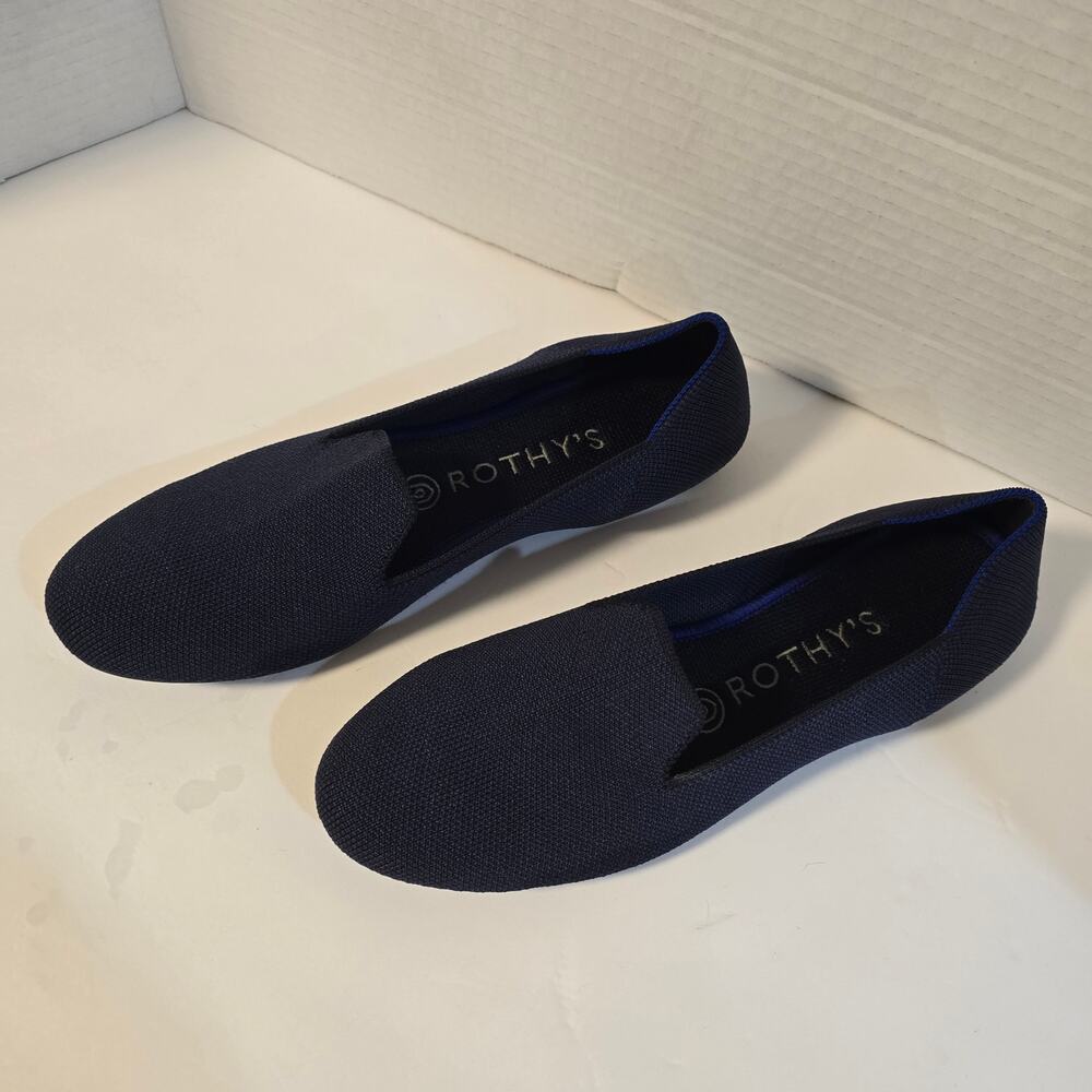 ROTHY'S THE FLAT KNIT BALLET SHOES, NAVY BLUE SIZE 8 - Picture 3 of 7